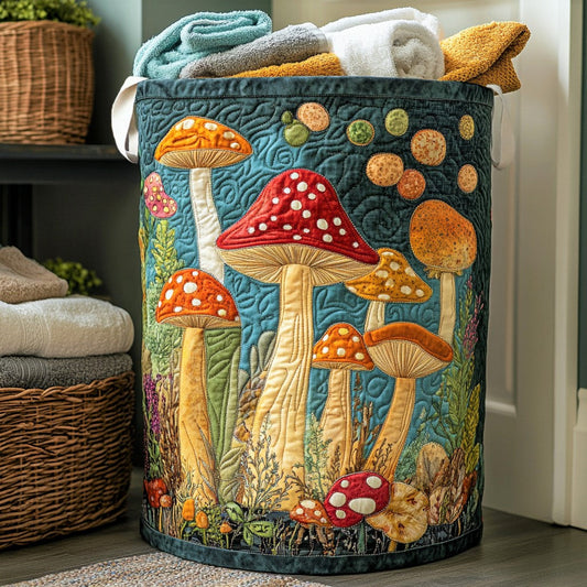Mushroom Meadow Quilted Laundry Basket NCU0NNL210