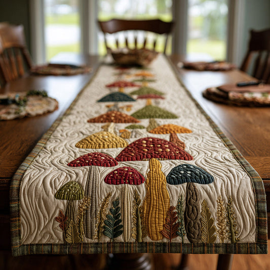 Mushroom Meadow Quilted Table Runner NCU0DV1511