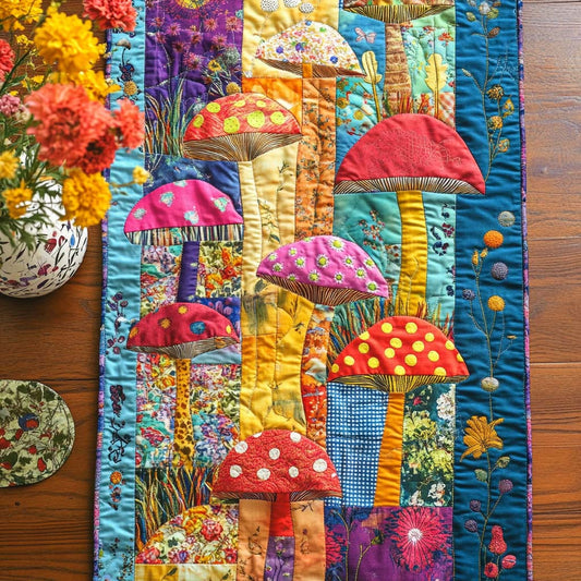Mushroom Meadow Quilted Table Runner NCU0NNT887