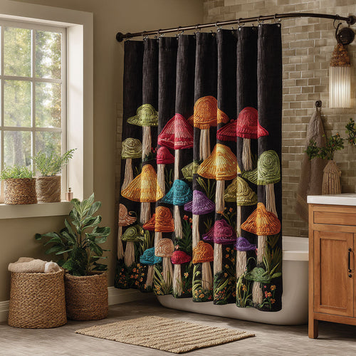 Mushroom Meadow Shower Curtain NCU0DDK2379