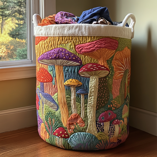 Mushroom Path Quilted Laundry Basket NCU0DDK1803