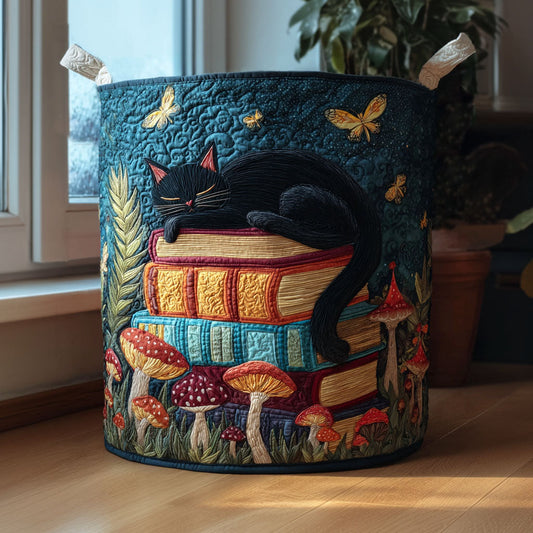 Mushroom Reader Retreat Quilted Laundry Basket NCU0PTT2399