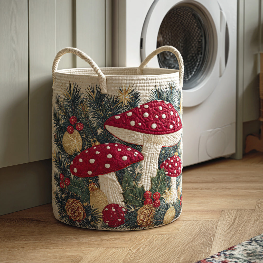 Mushroom Realm Quilted Laundry Basket NCU0NTD1141