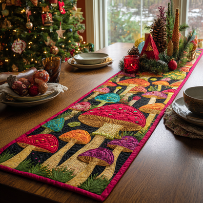 Mushroom Rise Quilted Table Runner NCU0DDK1820