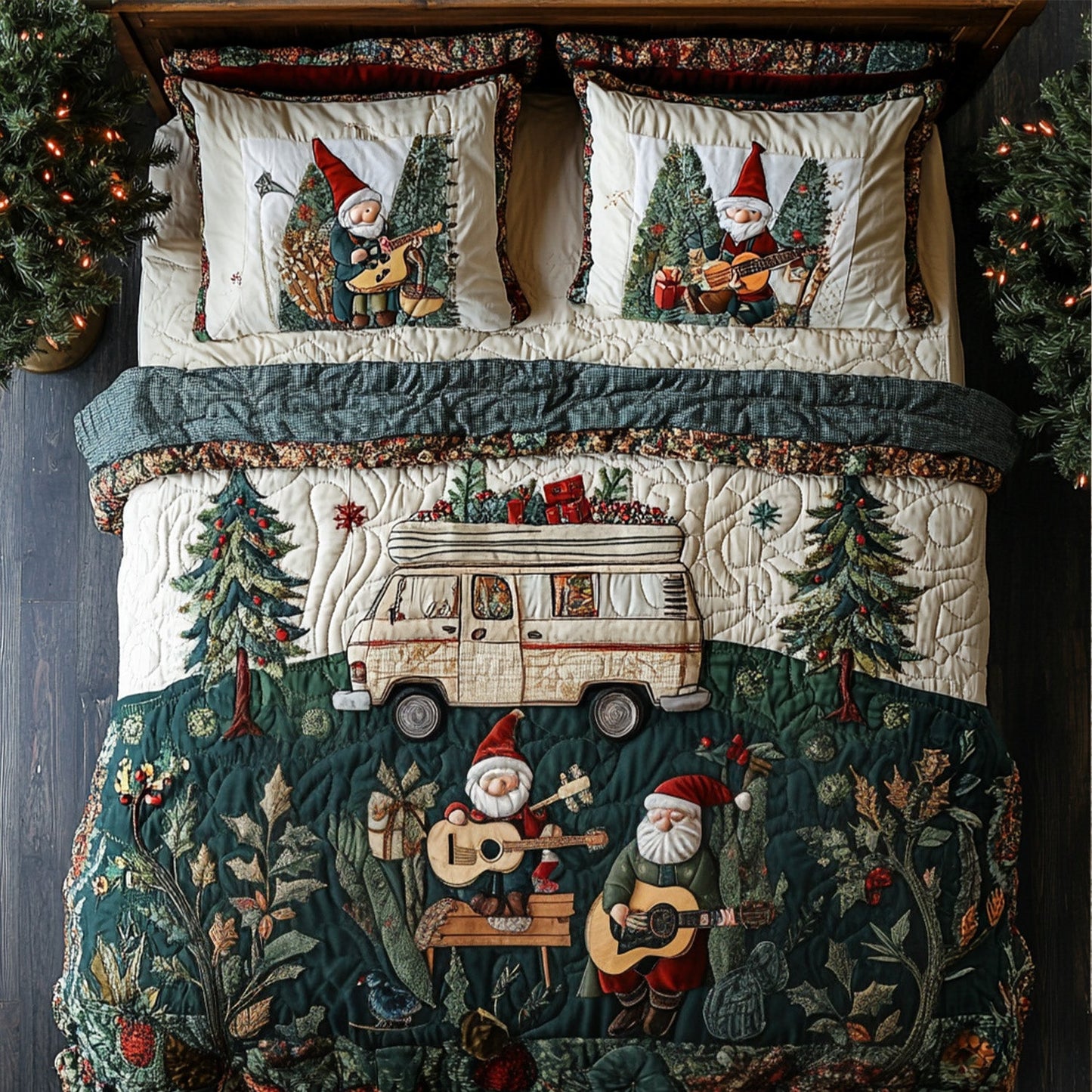 Musical Forest Escape 3-Piece Quilted Bedding Set NCU0PTT093