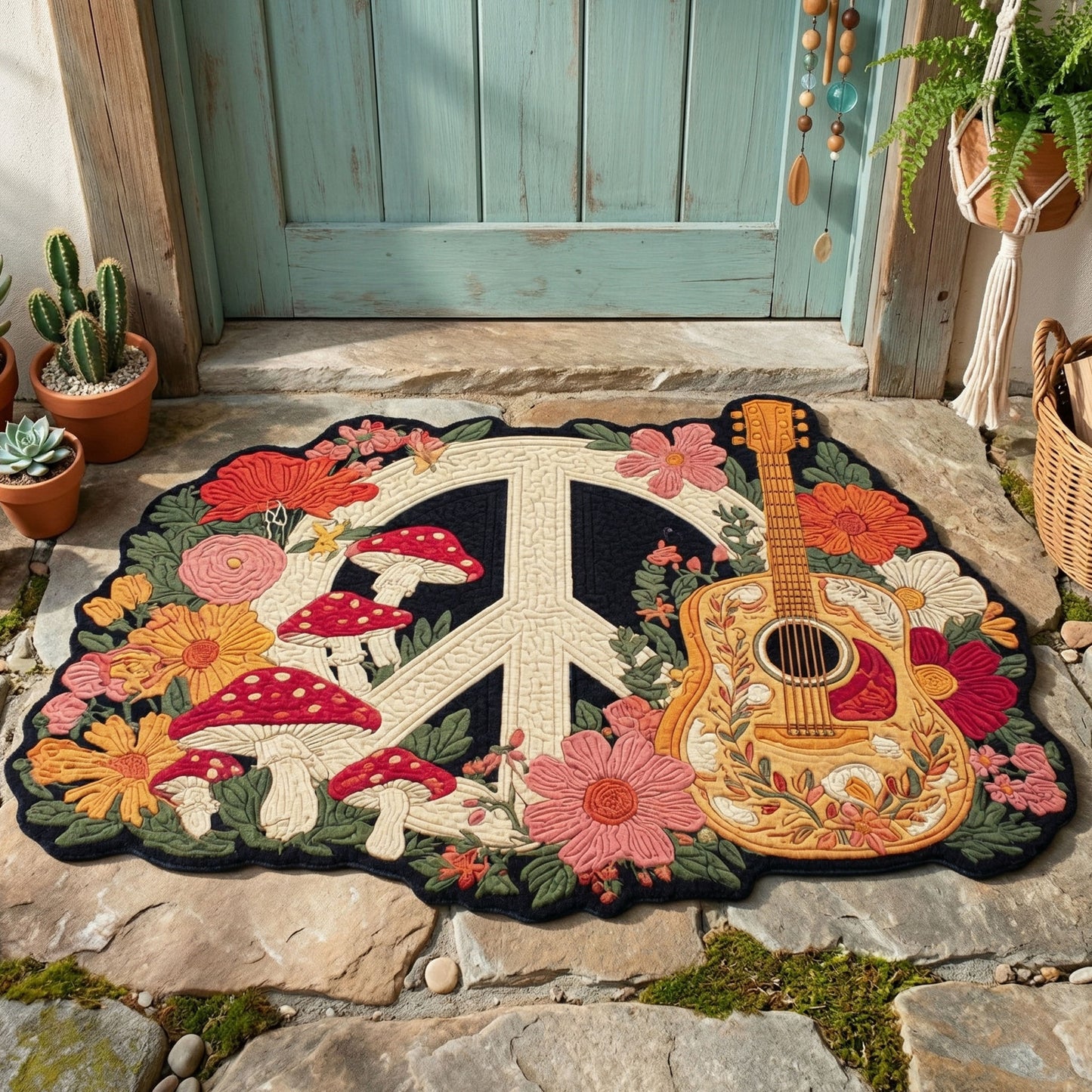 Musical Peace Garden Custom Shape Doormat NCU0NNT3144