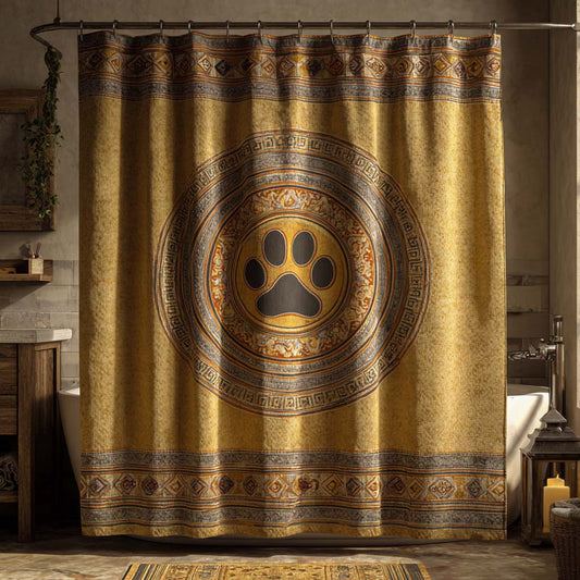 Mustard Print Shower Curtain NCU0NXD1453