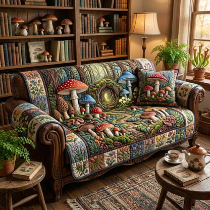 Mycology Garden Quilted Sofa Cover NCU0DQQ0693