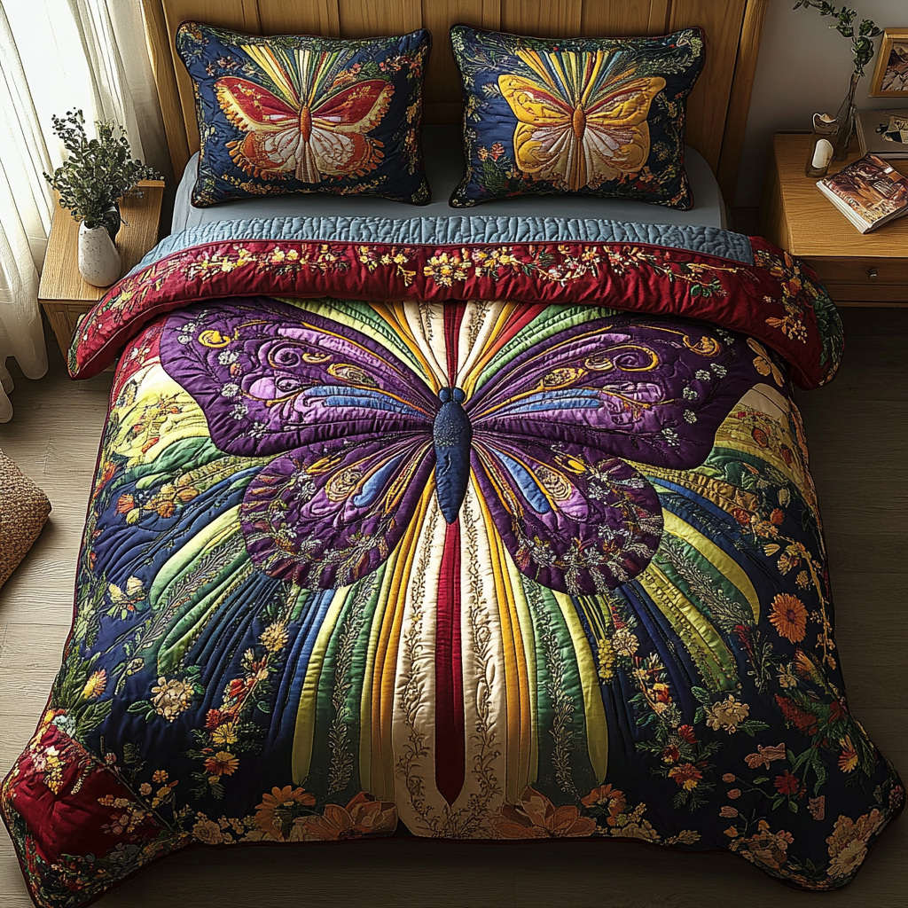 Mystic Monarch Quilted Bedding Set NCU0DV114