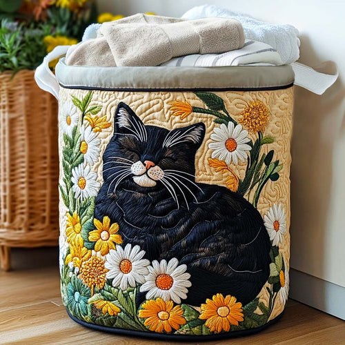 Mystic Black Quilted Laundry Basket NCU0NNL004