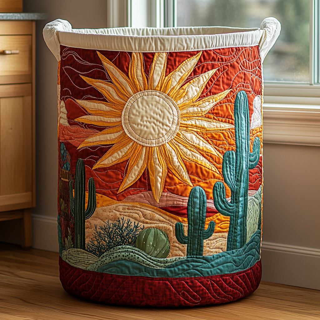 Mystic Cactus Quilted Laundry Basket NCU0DDK1013