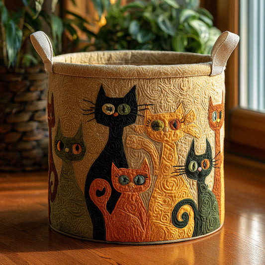 Mystic Cats Quilted Laundry Basket NCU0DV1613