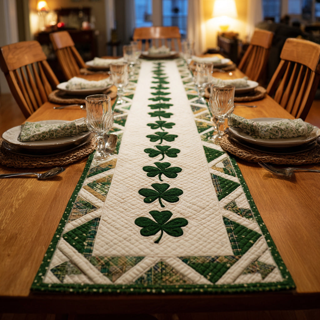 Mystic Clover Quilted Table Runner NCU0HNH816