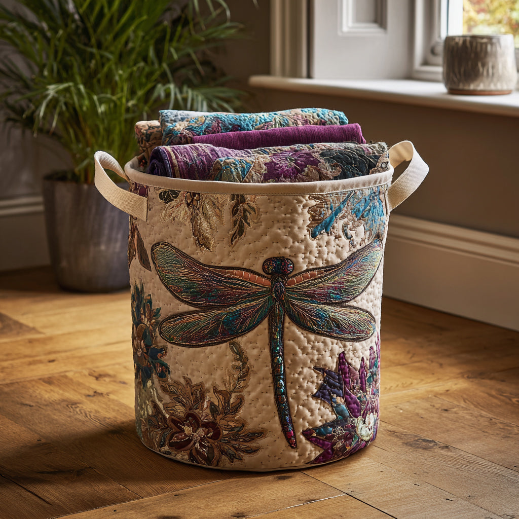 Mystic Dragonfly Quilted Laundry Basket NCU0DV1671