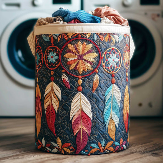 Mystic Feathers Dreamcatcher Quilted Laundry Basket NCU0HTT017