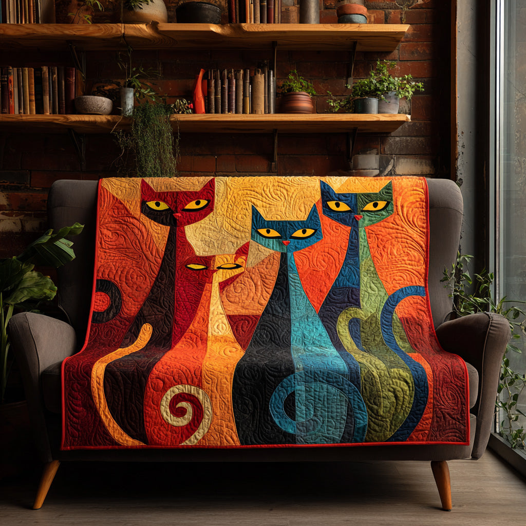 Mystic Felines Quilted Blanket NCU0PVL785