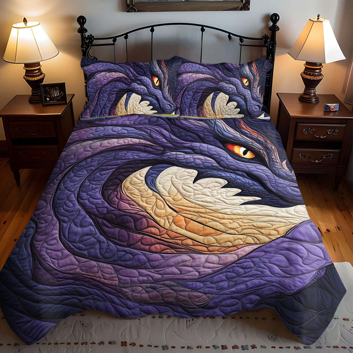 Mystic Flame 3-Piece Quilted Bedding Set NCU0DK753