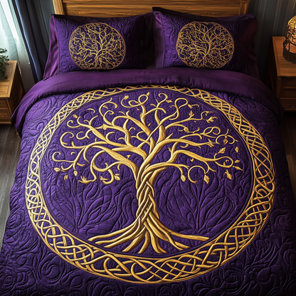 Mystic Forest Slumber 3-Piece Quilted Bedding Set NCU0TL1997