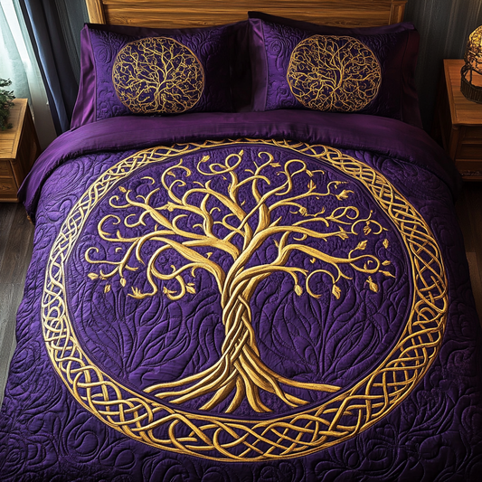 Mystic Forest Slumber 3-Piece Quilted Bedding Set NCU0TL1997