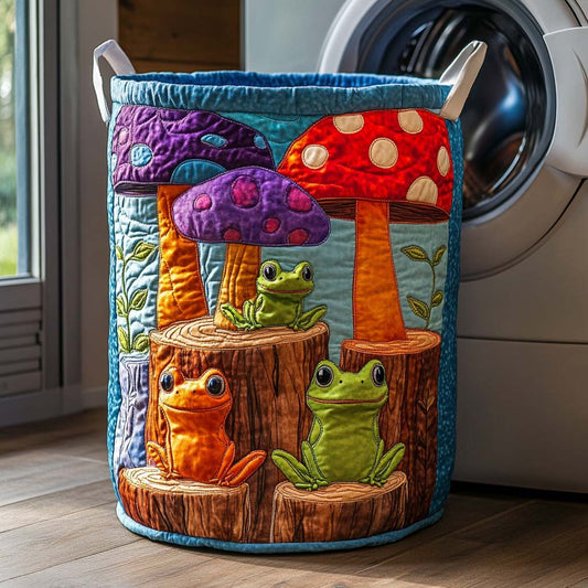 Mystic Frog Shrooms Quilted Laundry Basket NCU0NXD1059