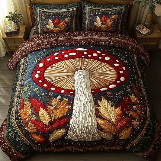 Mystic Fungi 3-Piece Quilted Bedding Set NCU0NVH104