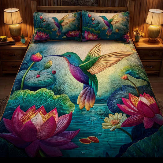 Mystic Lotus 3-Piece Quilted Bedding Set NCU0DQQ0129
