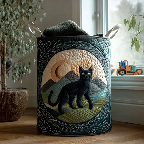 Mystic Moon Paws Quilted Laundry Basket NCU0PTT1638