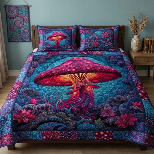Mystic Mushroom 3-Piece Quilted Bedding Set NCU0DQQ0685