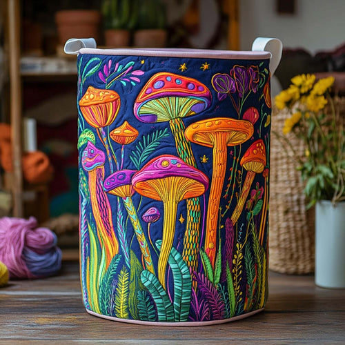 Mystic Mushrooms Quilted Laundry Basket NCU0NXD760