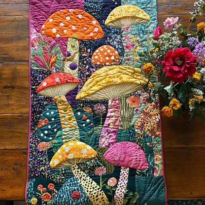 Mystic Mushrooms Quilted Table Runner NCU0NNT888