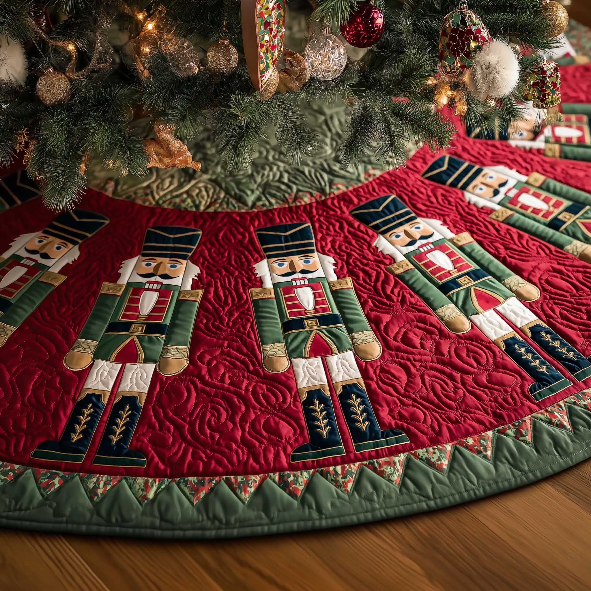 Festive Tree Christmas Quilted Tree Skirt GFTONL836