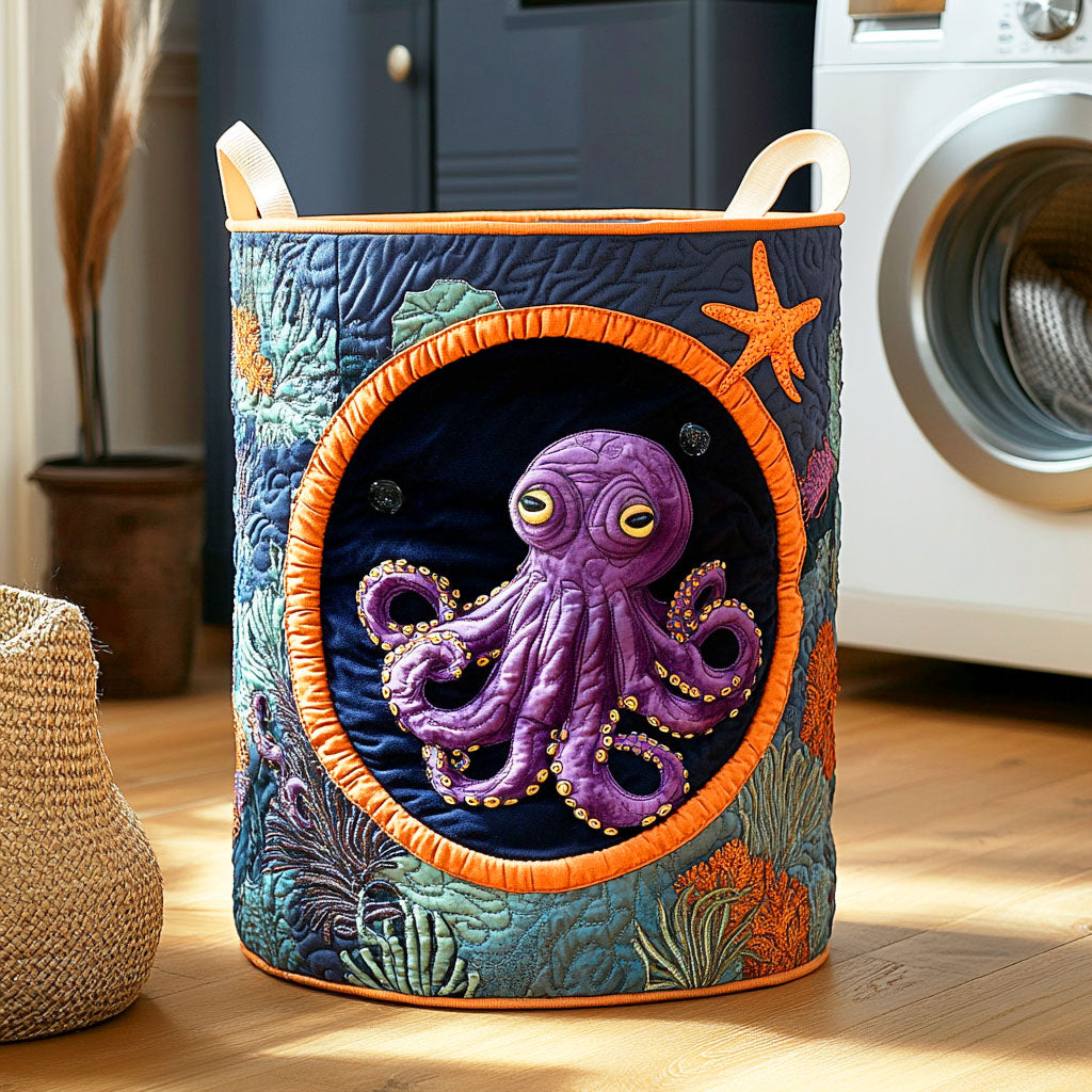 Mystic Octopus Quilted Laundry Basket NCU0NTD376