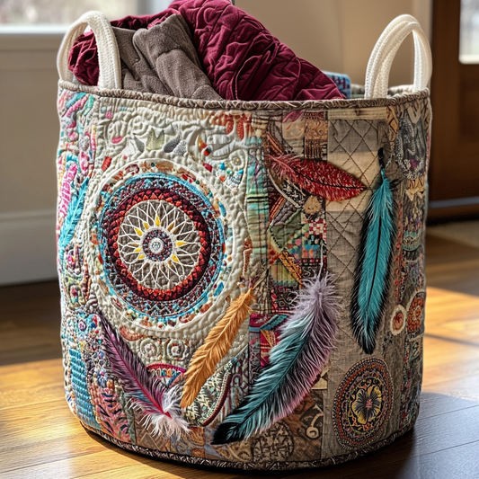 Mystic Pattern Quilted Laundry Basket NCU0PVL390