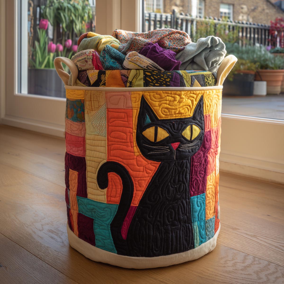Mystic Paws Quilted Laundry Basket NCU0DV1768
