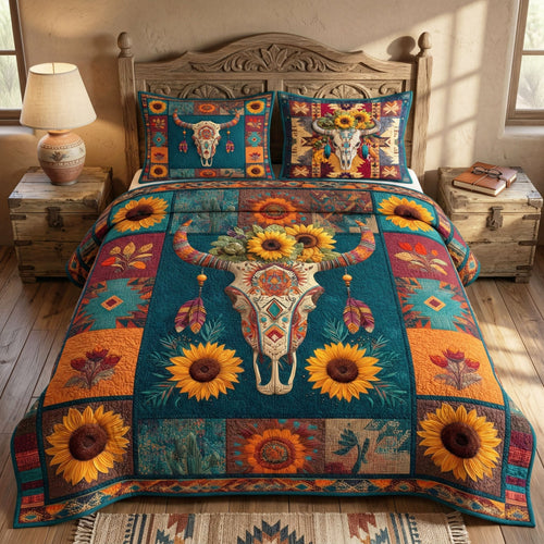 Mystic Prairie 3-Piece Quilted Bedding Set NCU0NTD1699