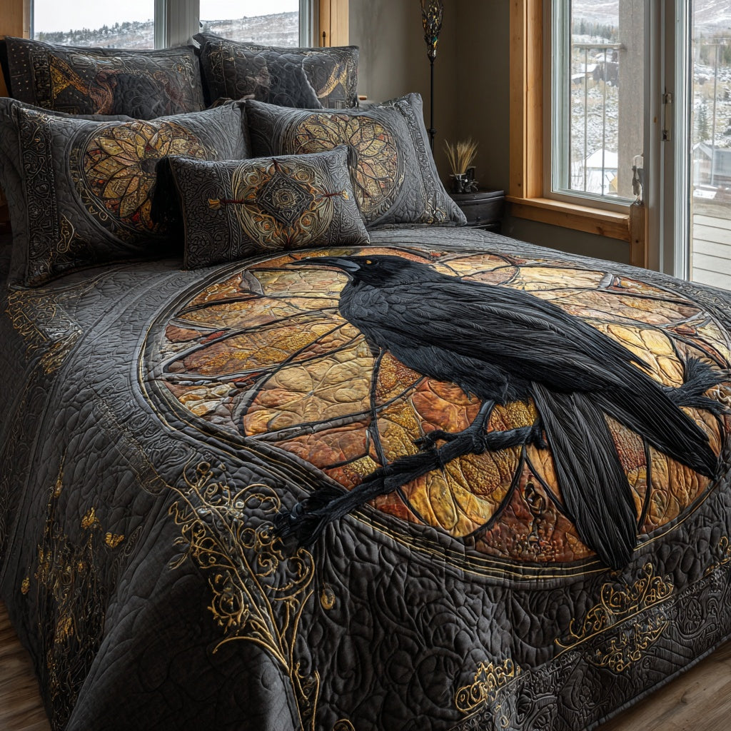 Mystic Raven 3-Piece Quilted Bedding Set NCU0PVL886