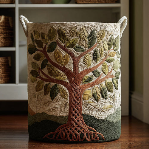 Mystic Roots Quilted Laundry Basket NCU0DDK2125
