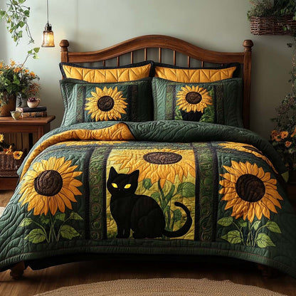 Mystic Sunflower 3-Piece Quilted Bedding Set NCU0NXD218