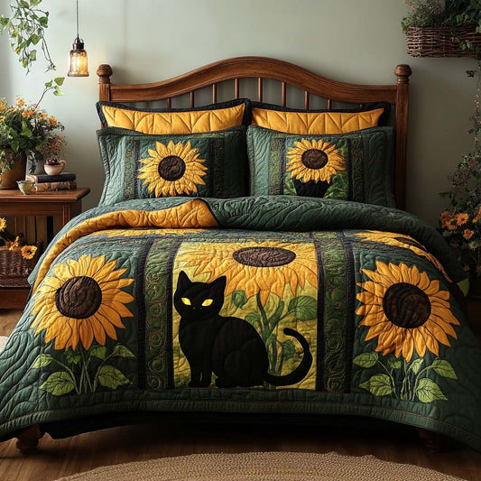 Mystic Sunflower 3-Piece Quilted Bedding Set NCU0NXD218