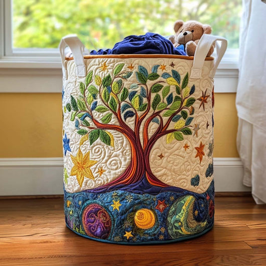 Mystic Tree Quilted Laundry Basket NCU0NNT1581