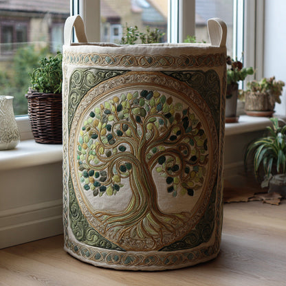 Mystic Tree Quilted Laundry Basket NCU0PVL621