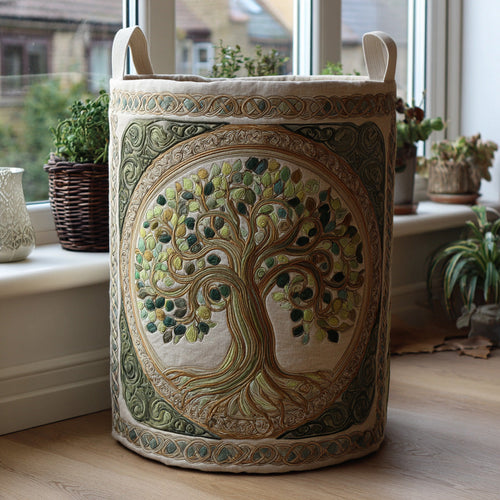 Mystic Tree Quilted Laundry Basket NCU0PVL621