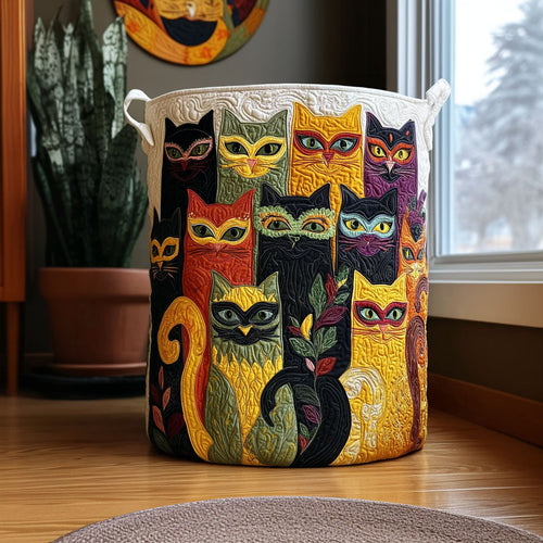 Mystic Whiskers Quilted Laundry Basket NCU0PTT2523