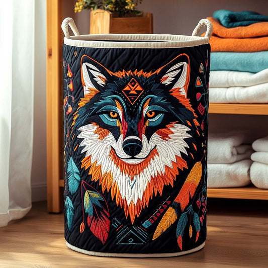 Mystic Wolf Quilted Laundry Basket NCU0DQQ058