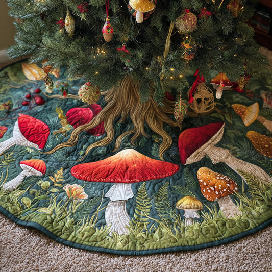 Mystic Woodland Path Christmas Quilted Tree Skirt NCU0PTT2254