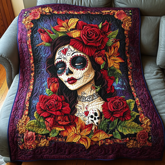 Whimsical Skull Quilted Blanket NCU0VT65