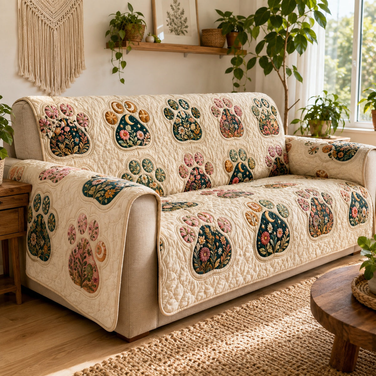 Mystical Luna Steps Quilted Sofa Cover NCU0PVL1023
