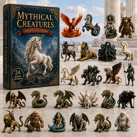 CHRISTMAS KICKOFF 40% OFF - Mythical Creatures Advent Calendar 2026 - 24-Day Festive Countdown, Acrylic Charms Blind Box - Gift For Fantasy Lovers AC0HA026