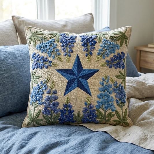 Lone Star Bluebonnet Quilted Pillow Case NCU0LDH094