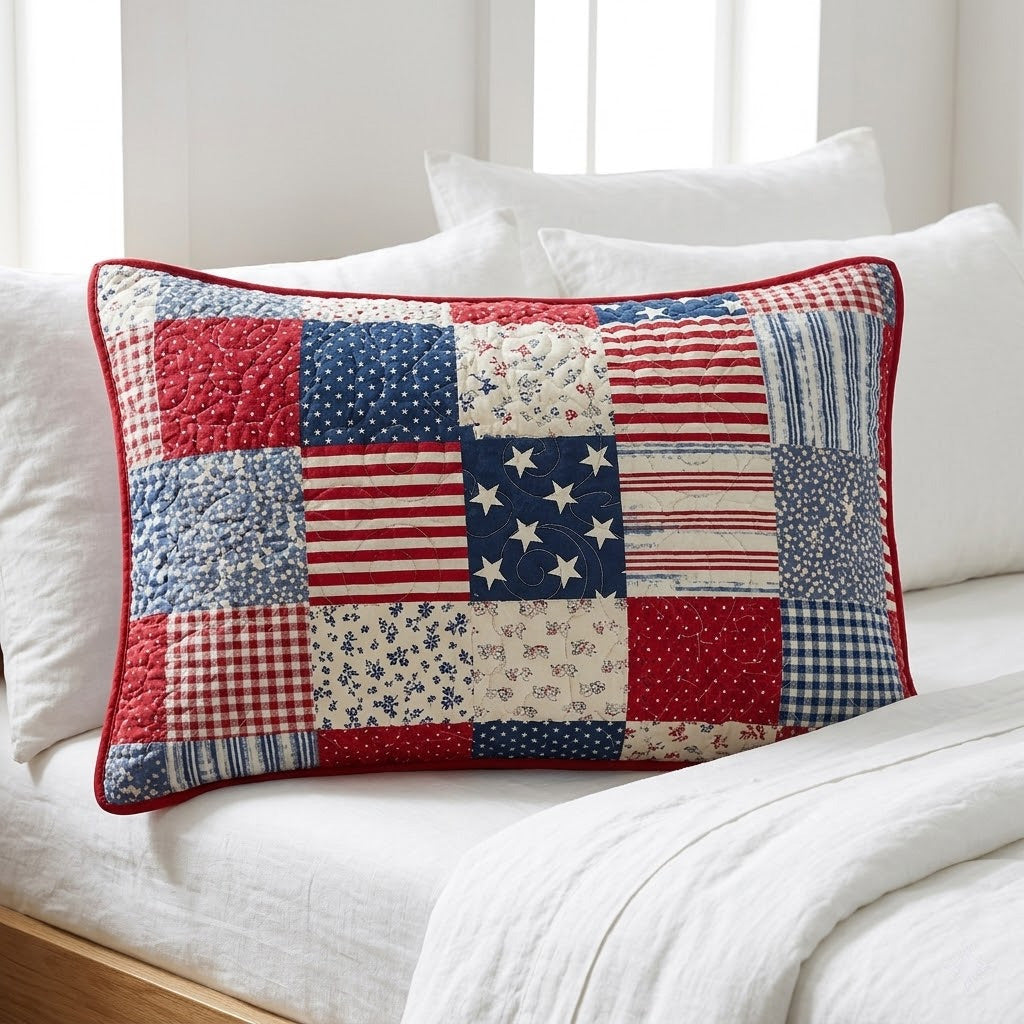 Americana Stripes Quilted Bedding Pillow Case NCU0LDH506